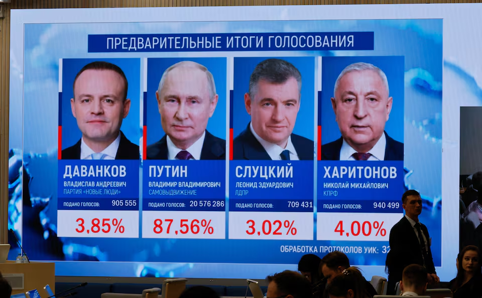 Result of the Russian presidential election/Reuters