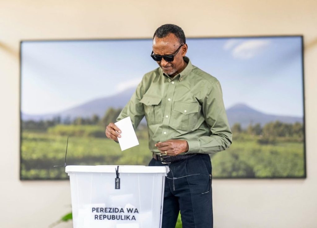 President Kagame casts his vote during election on Monday/Instagram @paulkagame