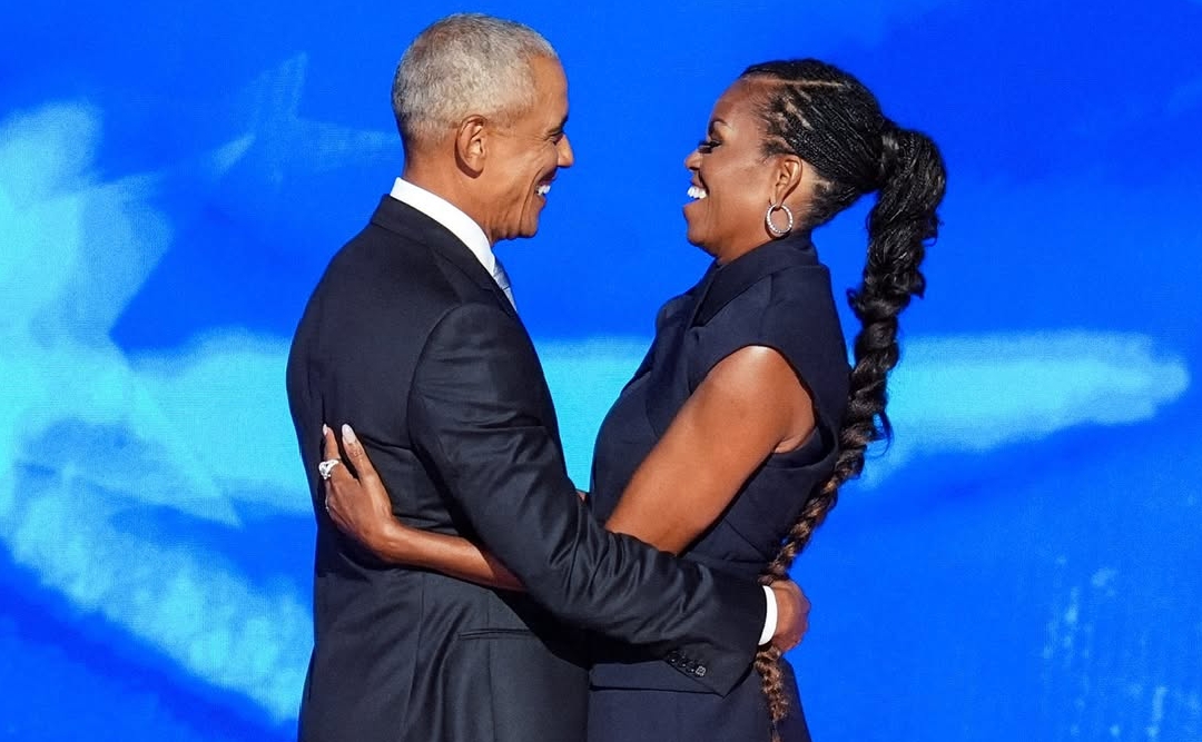 Obama and Michelle share the stage during the 2024 Democratic National Convention/Instagram @barackobama