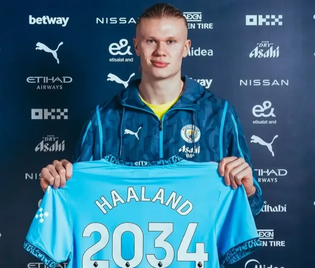 Erling Haaland ended speculations of a summer departure from Man City with new deal/Man City